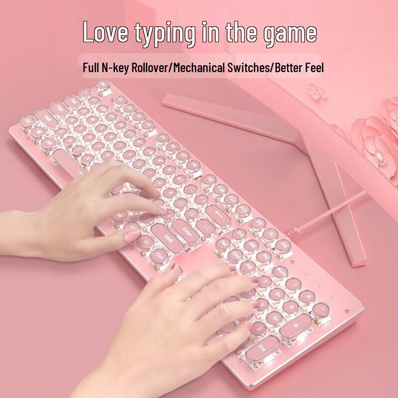 Qianxingzhe 912 Механическая клавиатура в стиле стимпанк с проводным подключением