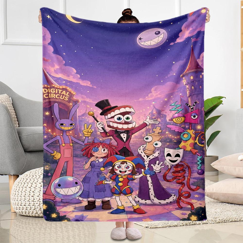 Digital Circus Blanket Durable Comfort Great for Seaside Couch Livingroom for All Seasons Modern Ideal Gift for Friends Family Couples Picnic