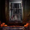 Halloween Curtain Decoration Blood Window Cover Scary Halloween Window Silhouette Poster for Indoor