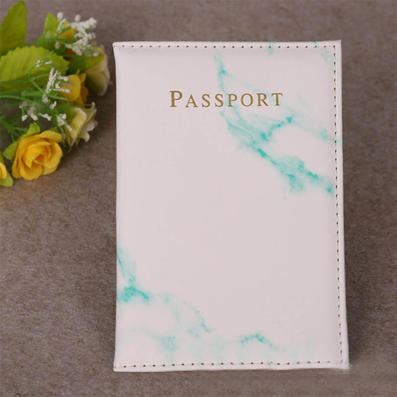 Marble Passport Cover PU Leather Travel Passport Holder Protector Case Organizer Ticket Document Business Credit ID Cards Wallet