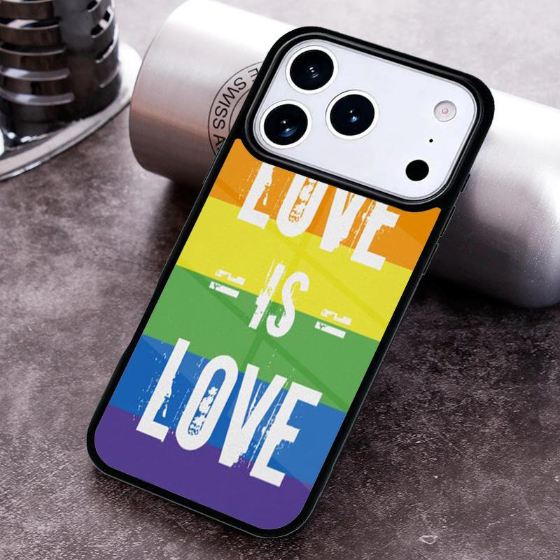 LOVE IS LOVE LGBT GAY PRIDE soft Phone Case for iPhone 17 16 15 Pro Max Air 14 13 12 11 Plus Shockproof Capa Cover
