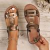 Женские сандалии 2025 Лето Новые Удобные Туфли для Женщин Простые Сандалии-гладиаторы с Открытым Носком Пляжные Плоские Сандалии Модные Римские Плоские Сандалии