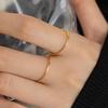 Minimalist Extra Thin Titanium Steel Ring for Women, 18K Gold Plated, Unique Design with Paved Diamonds, Simple Fashion Statement