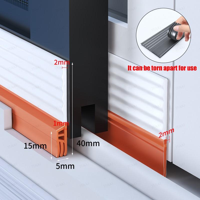 1pc 4M/157.48in Sliding Window Seal Strip Self Adhesive Triple Sound Insulation Windproof Anti-Cold Adjustable Weatherstrip