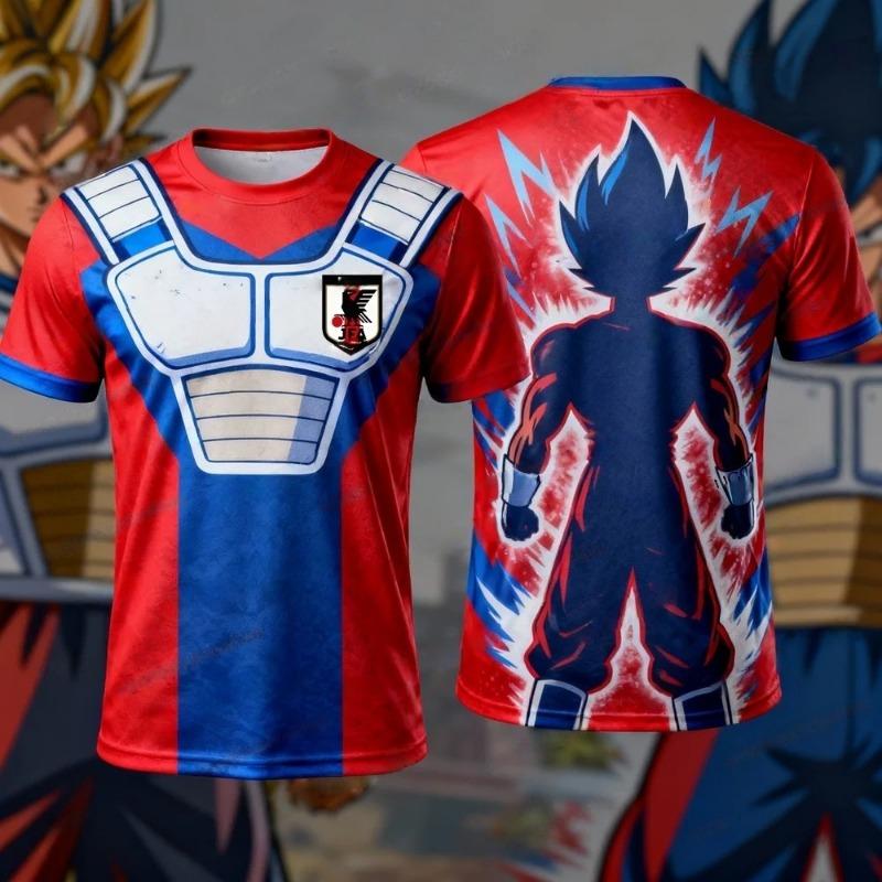 Летняя футболка 2026 года в стиле Dragon Ball Retro, Высококачественный хлопок, Мужская, Оверсайз, С принтом Сон Гоку, Унисекс, Детская, Повседневная рубашка.