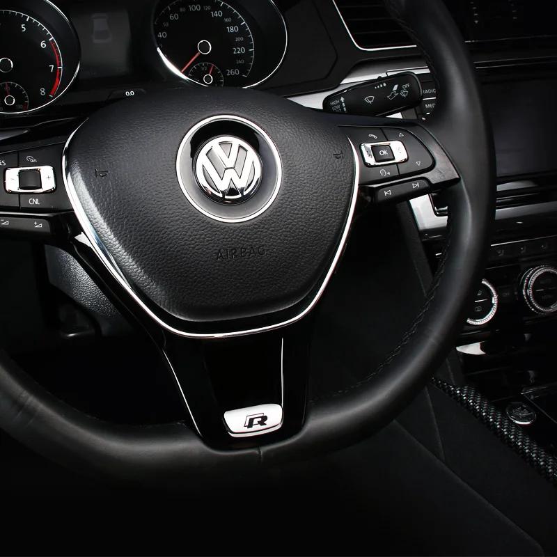 Горячая 1 шт. Декоративная накладка на руль автомобиля VW Наклейка с эмблемой R Line Для Volkswagen R-Line R GTI Polo T5 T-ROC Golf Passat Scir