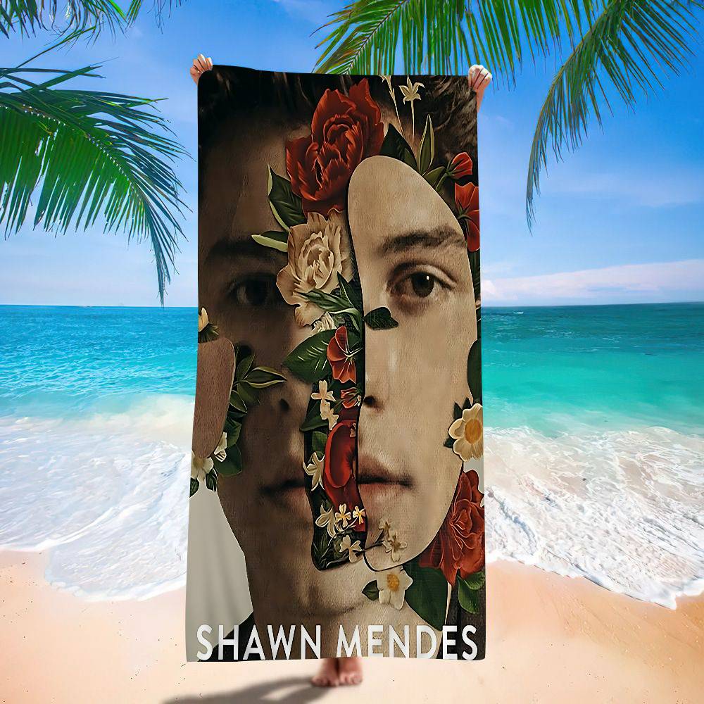 S-Shawn Mendes Popular Singer Microfiber Blanket Quick Drying Beach Towels Oversized Printing Super Absorbent Pool Towel