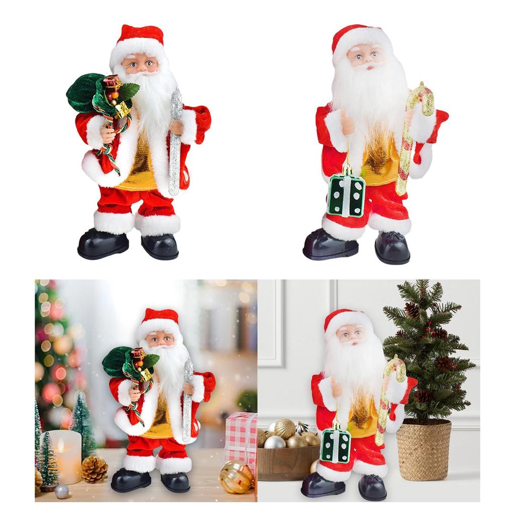 Electric Santa Claus Toy Christmas Santa Ornament, Funny, Boys Girls Creative with Musical Christmas Decor for Holiday Party
