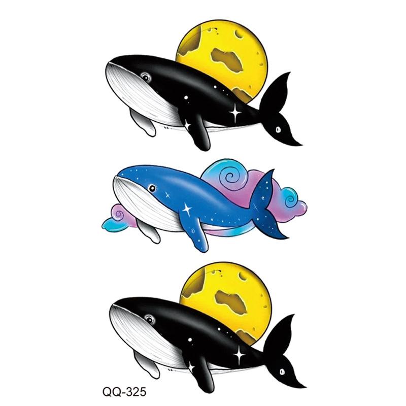 Маленькая водонепроницаемая временная татуировка-наклейка, цветные перья, цветы, листья, планета, луна, женский боди-арт, запястье, шея, поддельные татуировки для мужчин