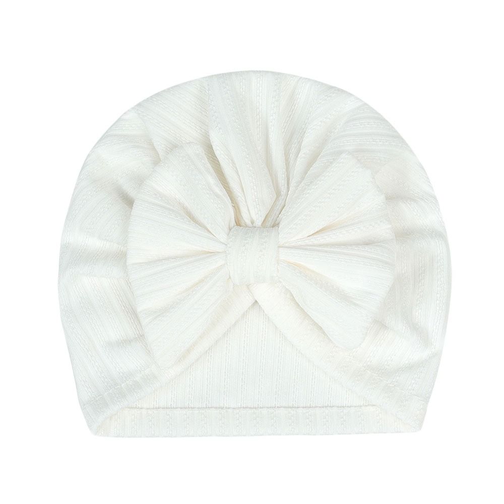 Cotton Polyester Big Bow Hats Solid Color Toddler Turban Cute Headband Baby Girls Boys