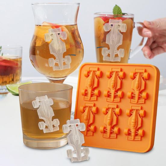 Racing Car Ice Mold Silicone Ice Tray for Whiskey Cocktails Juice BPA-Free Freezer Safe Family Gathering Essential