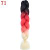 Ombre Braiding Hair Extensions 24inch 115g Synthetic Jumbo Braids Hair Fiber Pink Purple Blue Green