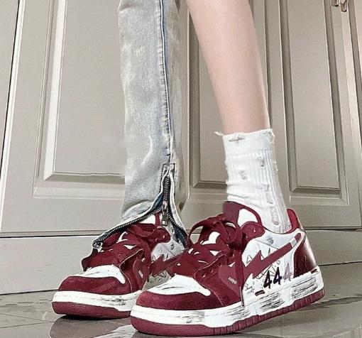 Модные парные кроссовки, повседневные, в тренде инс, нишевый дизайн, туфли-мандаринки, повседневный день с дофаминовым сочетанием цветов