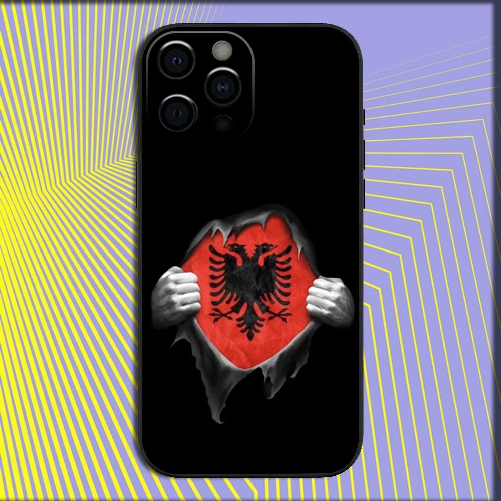 Смешной чехол для телефона с флагом Албании для iPhone 17 16 15 14 13 12 11 Pro Max Mini SE 7 8 Plus 17E Air Ударопрочный мягкий чехол