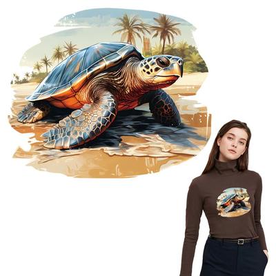 Черепаха Ползающий Утюг На Нашивке Товары для рукоделия Товары для рукоделия Теплообменные парчи Ropa Футболка «сделай сам» Нашивка на заказ на порошковые наклейки