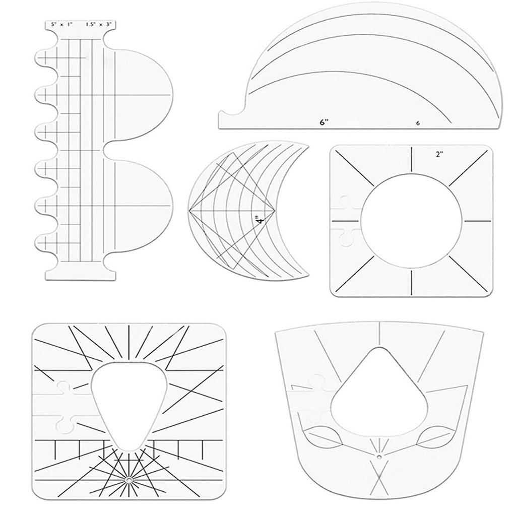 6 шт. линеек для квилтинга акриловые шаблоны для самостоятельной работы швейная машина ткань