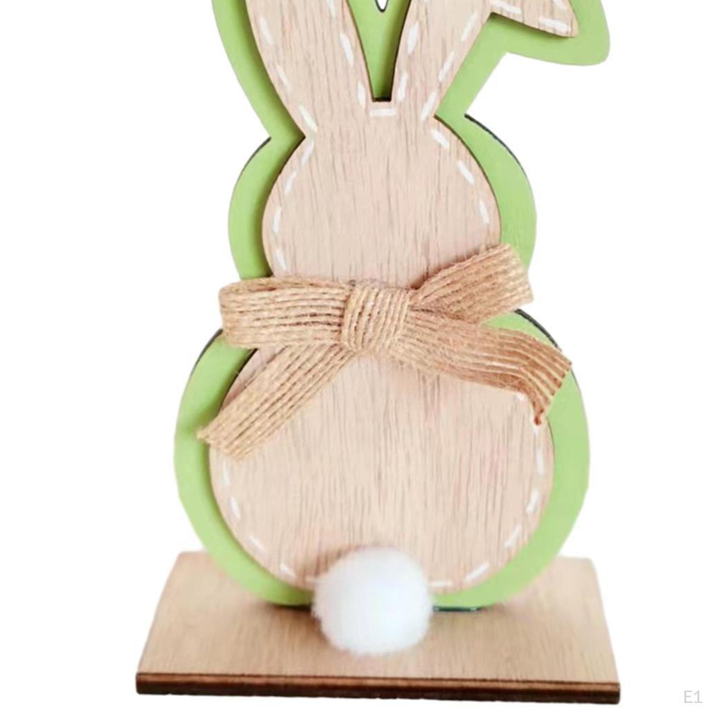 Easter Bunny Decorations Ornament Craft Desk Hallway Party Favors Indoor Rabbit Figurine Wooden