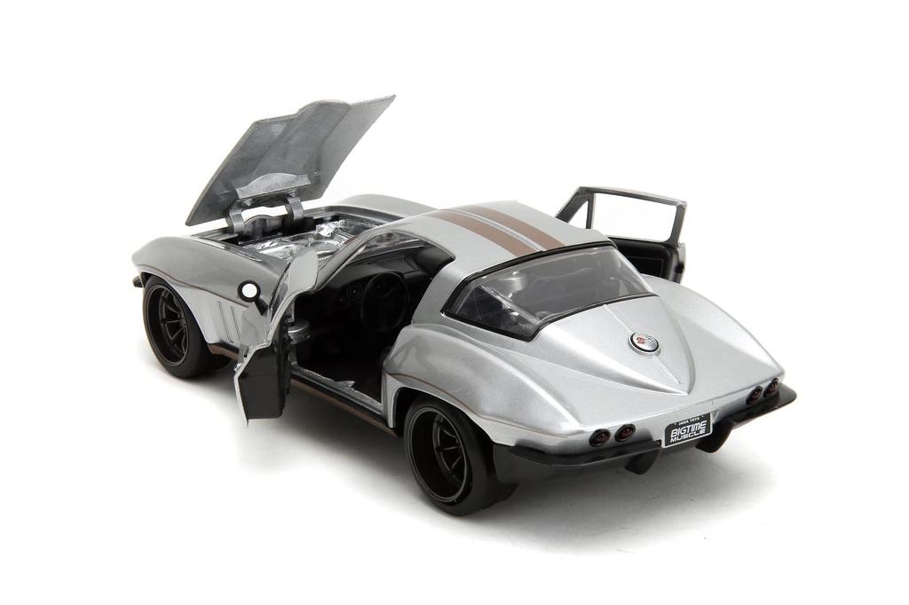 Jada Toys BIGTIME MUSCLE 1966 Chevy Corvette Металлический серебристый Готовая модель 1/24