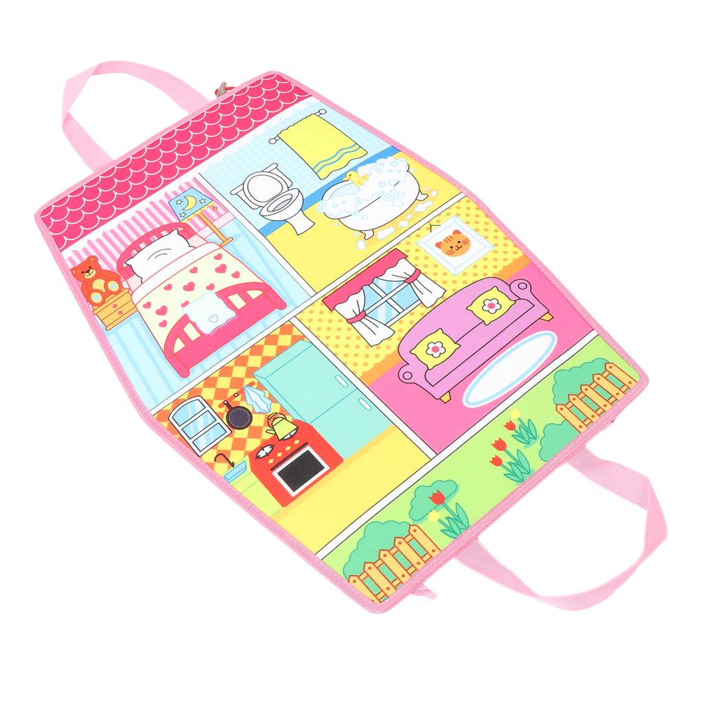 Dress Up House Felt Board Double Sided Foldable Dress Up Teaching Toy Storytelling Early Learning