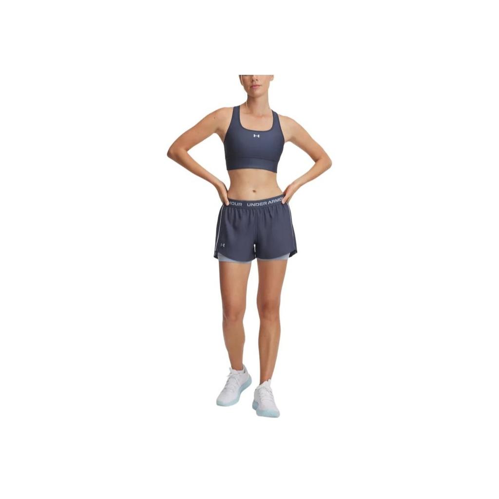 Under Armour Tech Play Up Удобные Универсальные Шорты Два-в-Одном для Спорта Женские шорты Штормово-серый 1389895-044