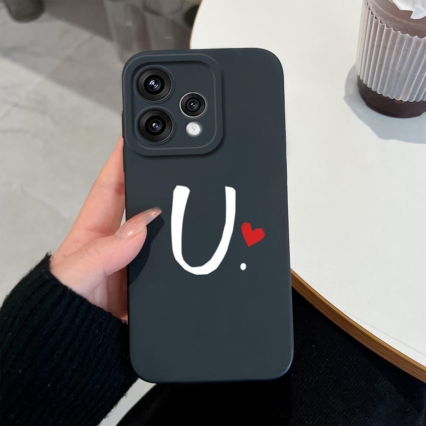 Милый Чехол для Телефона с Узором из Красных Сердечек и Букв для Oppo Reno 15 14 13 12 11 Pro 15F 14F 13F 12F 11F 5G Ударопрочный Силиконовый Чехол-Защита для Объектива Камеры