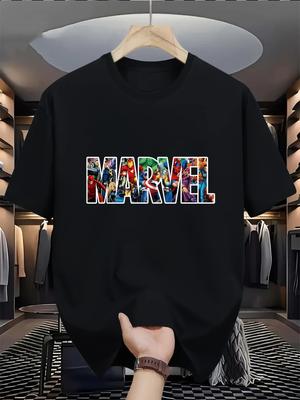 Мужская футболка Marvel, Повседневная футболка с коротким рукавом и принтом, Мужская одежда, Модная, Спортивная и Трендовая футболка в стиле стритвир для мужчин