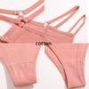Cotton Panty for Women Pure Color T-back Sexy Brief Female Strap Design G-string Low Waist Woman Underpant