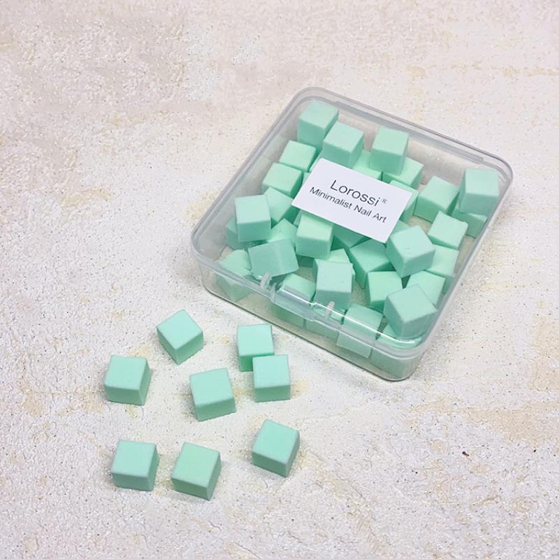 50Pcs Mini Square Nail Sponge Powder Puff Nails Art Gel Polish Tools Makeup Cosmetic Nail Buffer Block For Manicure Accessories