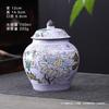 Blue and White Porcelain Tea Jar Retro Ceramic Storage Jar Household Sealed Jars Moisture-proof General Jars Tea Warehouse Can