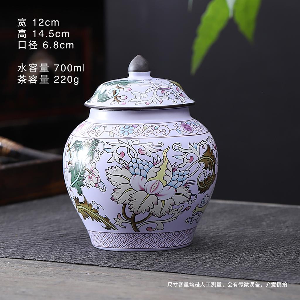 Blue and White Porcelain Tea Jar Retro Ceramic Storage Jar Household Sealed Jars Moisture-proof General Jars Tea Warehouse Can