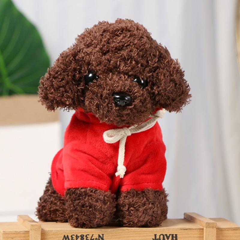 Плюшевые игрушки маленьких собачек, куклы-собачки, куклы-собачки-тедди, милые куклы маленьких животных на кровати