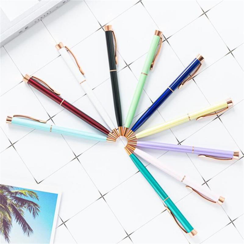 Металлическая шариковая ручка, многоцветная вращающаяся шариковая ручка, пишущий инструмент для школьных канцелярских принадлежностей, офиса