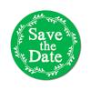 Darling Souvenir 1.6 Inches Round Classic White Wreath Save The Date Stickers Envelope Seals-45 Pcs
