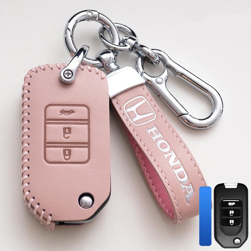 Leather Car Key Remote Cover Full Case Accessories Honda Civic Accord HR-V CR-V CRV 11th 2022 2023 City Fit Odyssey Jade RB6