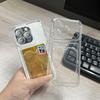 Чехол для iPhone 15 с держателем для карт, прозрачная мягкая накладка для 12 Pro и 16 со слотом для карт