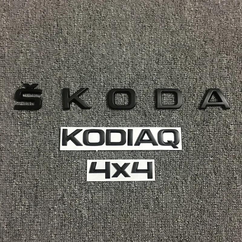 DDWO5 ABS Car Rear Trunk Emblem Stickers Black Logo Accessories for SKODA KAROQ KAMIQ KODIAQ 4x4 Letters Badge Retrofit Decoration