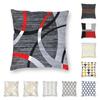 Abstract Gray Red Swirls Modern Pillow Cover Home Decorative Geometric Pattern Car Cushion Triangles Black White and Yellow