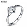 Lindon Classic Copper Alloy Zircon Ring Ladies Jewelry Wedding Promise Party Gift