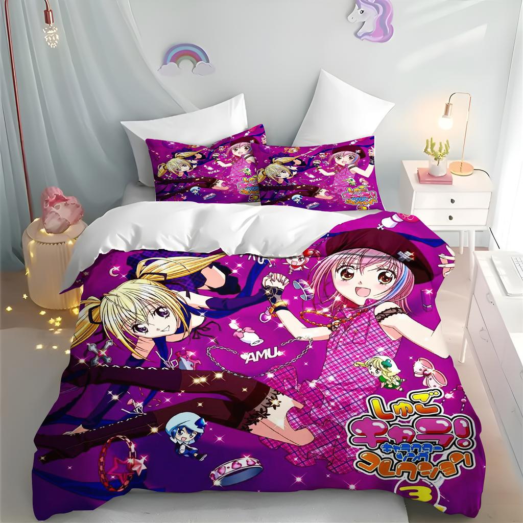 Мультяшный Аниме Принт Shugo Chara Комплект Постельного Белья Для Мальчиков Девочек Размер Twin Queen King Пододеяльник Наволочка Постель Мальчики Взрослые Домашний Текстиль