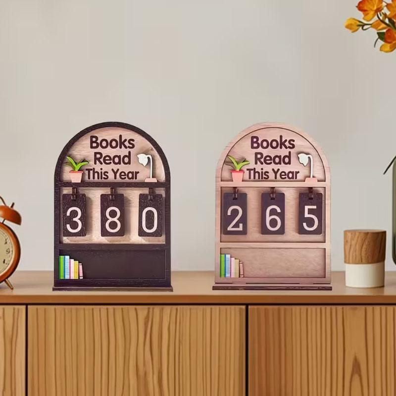 3D Деревянный Книжный Счетчик | Табличка для Книжного Счетчика для Отображения Цели по Чтению | Подарок для Чтения для Читателей, Учителей и Любителей Библиотек