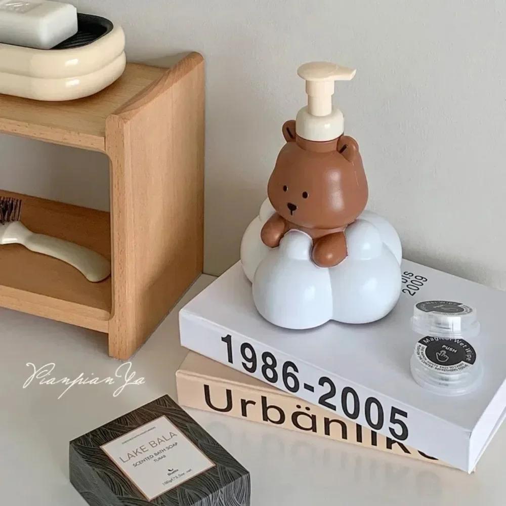 1 шт. Мультяшный медведь Пенообразующая бутылка Нажимная бутылка-спрей Ванная комната Дезинфицирующее средство для рук Шампунь Бутылка с помпой Портативный дозатор мыла