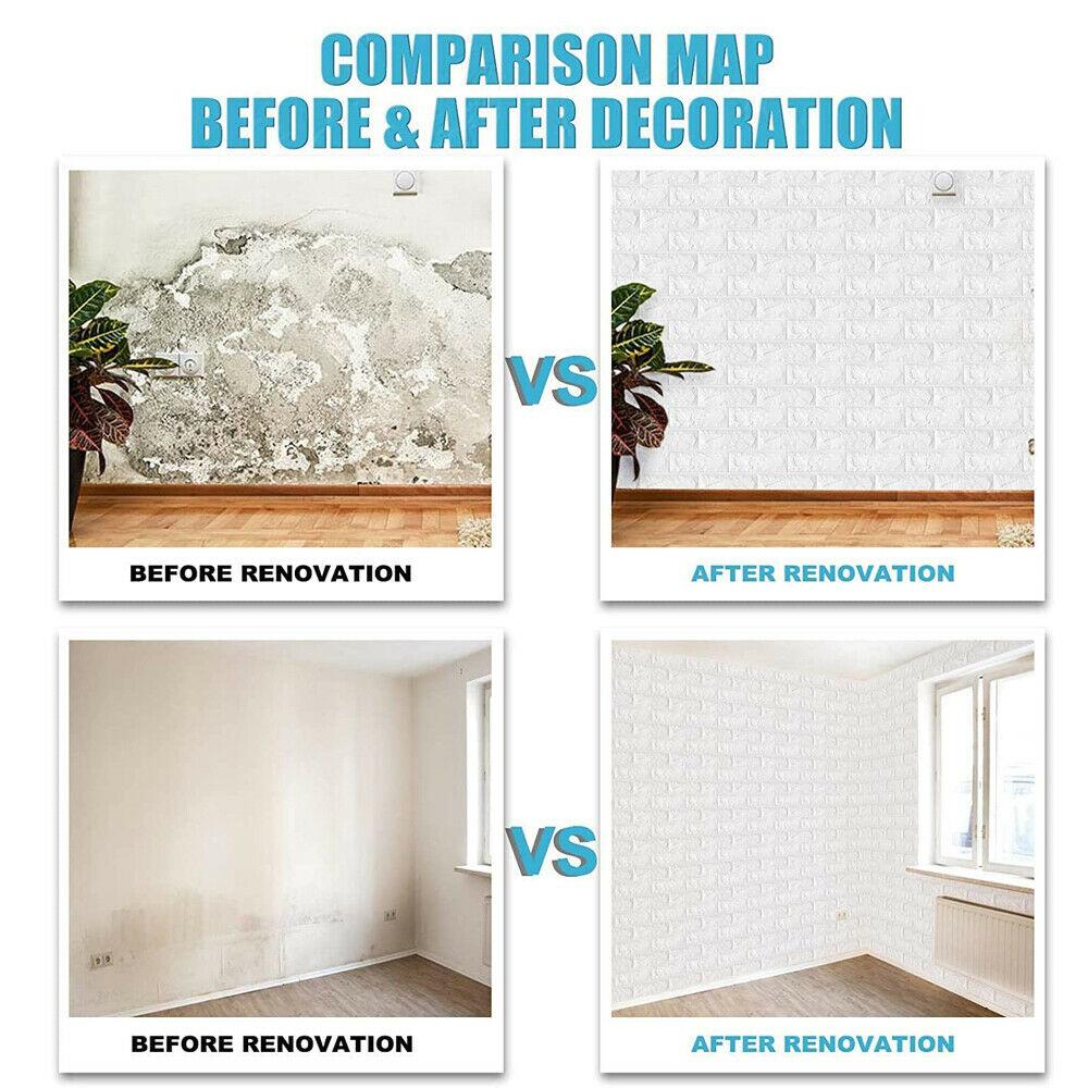 10/20 шт. плитка кирпичная стена стикер самоклеящиеся 3D пенопластовые панели обои художественный декор