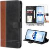 Protective Case - BOOLING - for Samsung A54 5G - Black-Brown Synthetic Leather - 2 Tempered Glasses - Semi-rigid