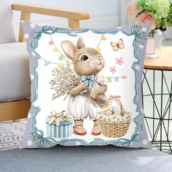 Пасхальный кролик Весенняя наволочка наволочка украшение мягкая износостойкая не выцветающая квадратная
