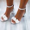 Fashion Womens Shoes 2025 Large Size Female Sandal Buckle Block Heels Luxury Big Girls Comfort Summer Chunky New High
