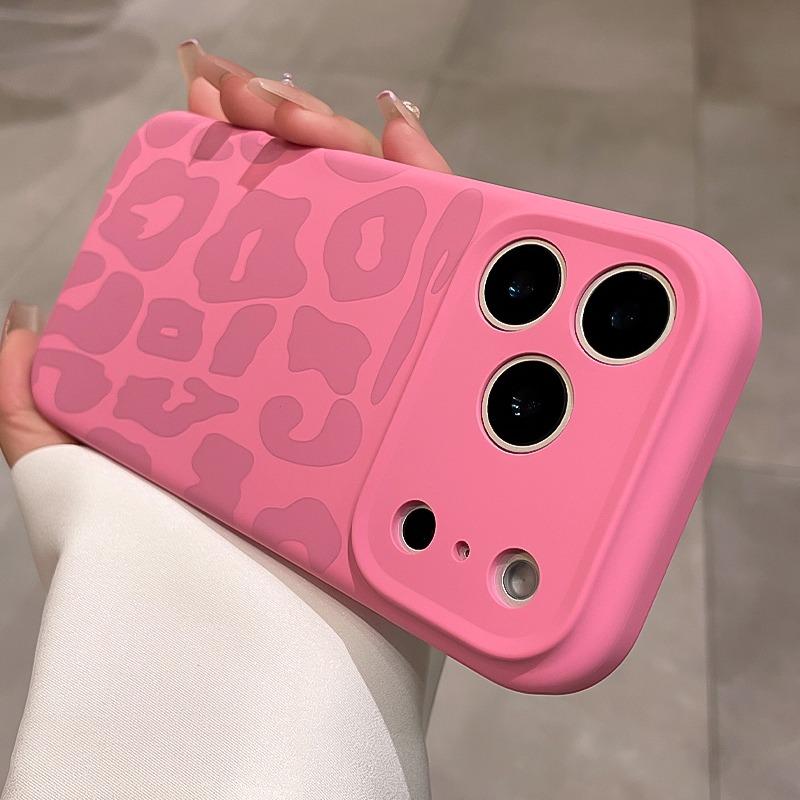 Leopard Pattern Liquid Silicone Case for iPhone 17 16 Pro Max 14 15 Plus 11 12 Funda Camera Control Button Soft Shockproof Cover