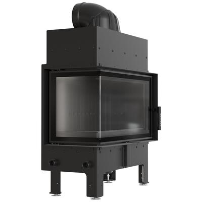 Стальной камин KRATKI FLOKI M левый 10 кВт Ø 200 черный thermotec