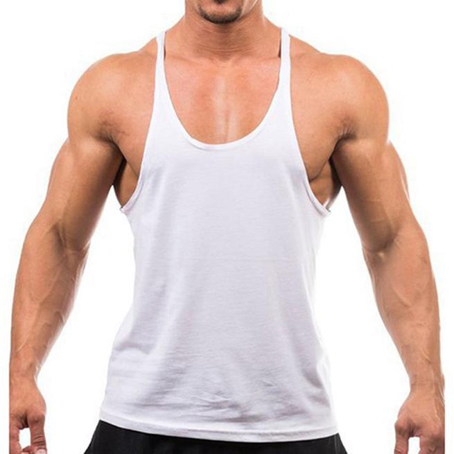 Mens Plain Cotton Training Tank Top - No Logo Gym Fitness Vest for Workout & Bodybuilding