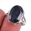Natural Blue Sunstone Gemstone 925 Solid Sterling Silver Jewelry Ring S.8 B1R54
