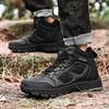 Men's Outdoor Shoes High Top Flat Boots Solid Color Men's Mountaineer Boots